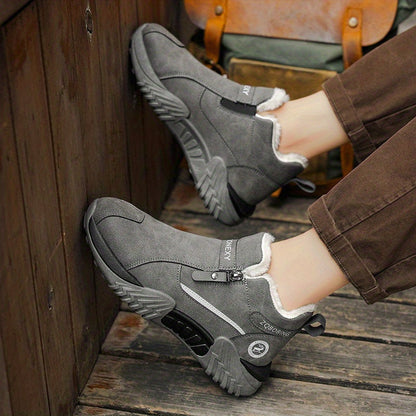 Unisex Winterstiefel gefüttert mit Reißverschluss – Grau, Schwarz, Khaki