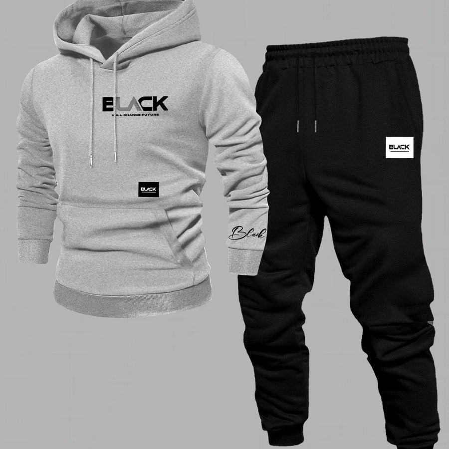 Unisex Trainingsanzug Set mit Kapuzenpullover und Jogginghose in verschiedenen Farben