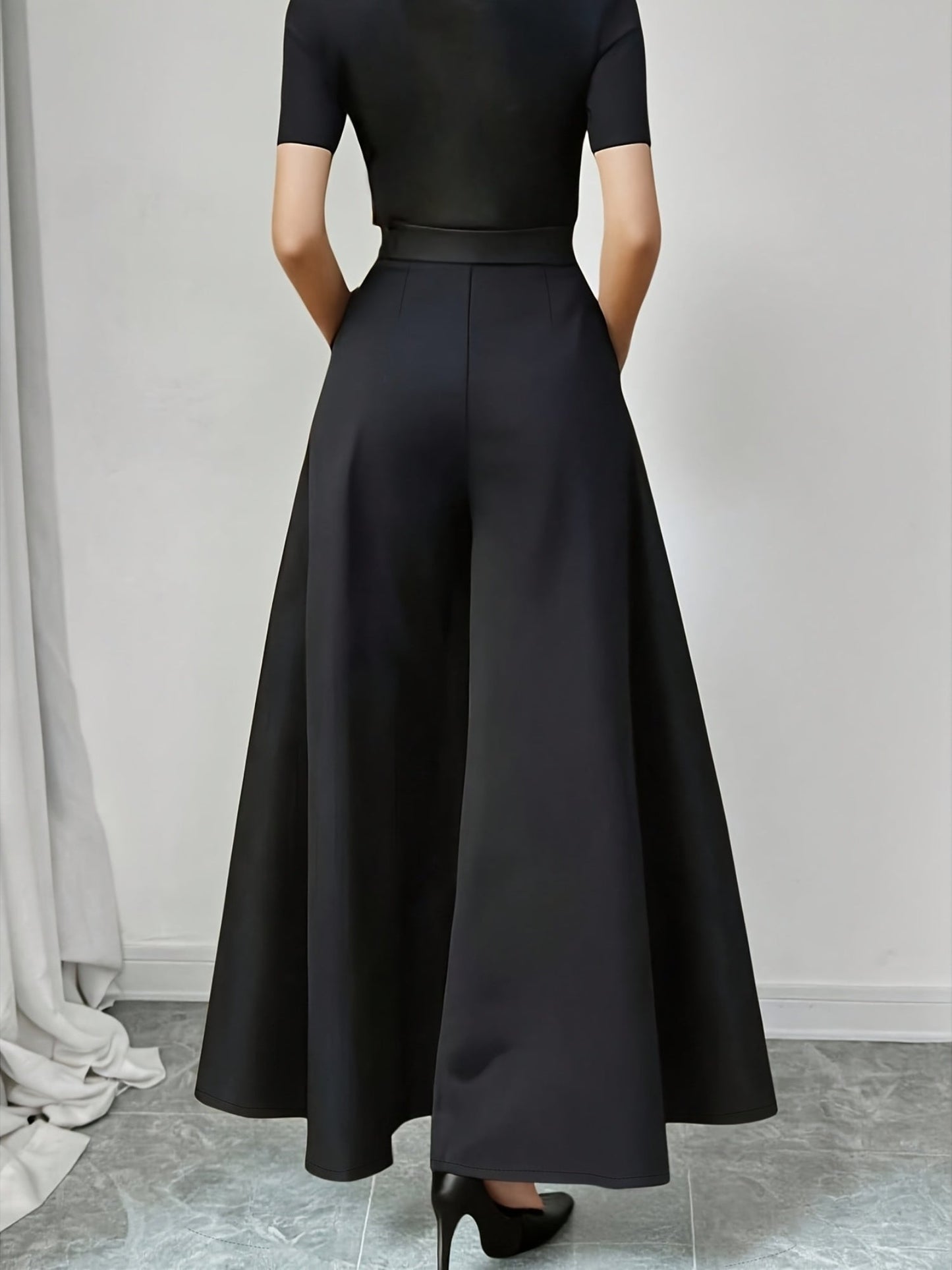 Damen Weite Palazzo-Hose Elegant Modern Business Look