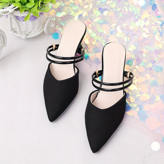 Damen Elegante Spitz-Toe Mules mit Doppelriemen – Stilvolle Schuhe für Büro und Abend