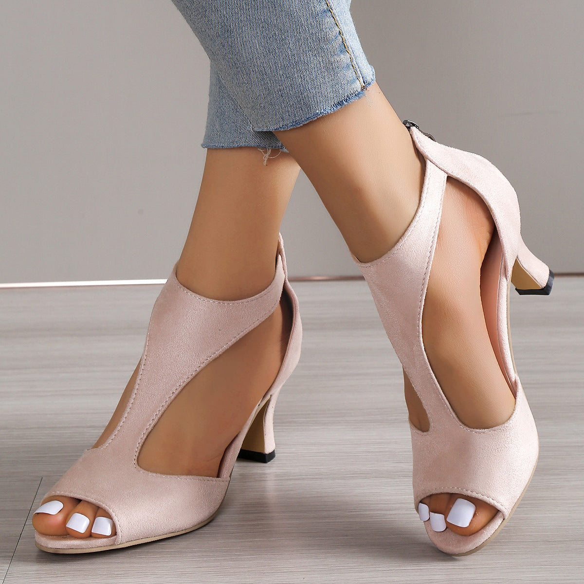 Jessica – Sommerliche Damen-Sandalen mit Peep-Toe und Reißverschluss