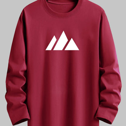 Langarmshirt mit Rundhalsausschnitt und Berg-Motiv