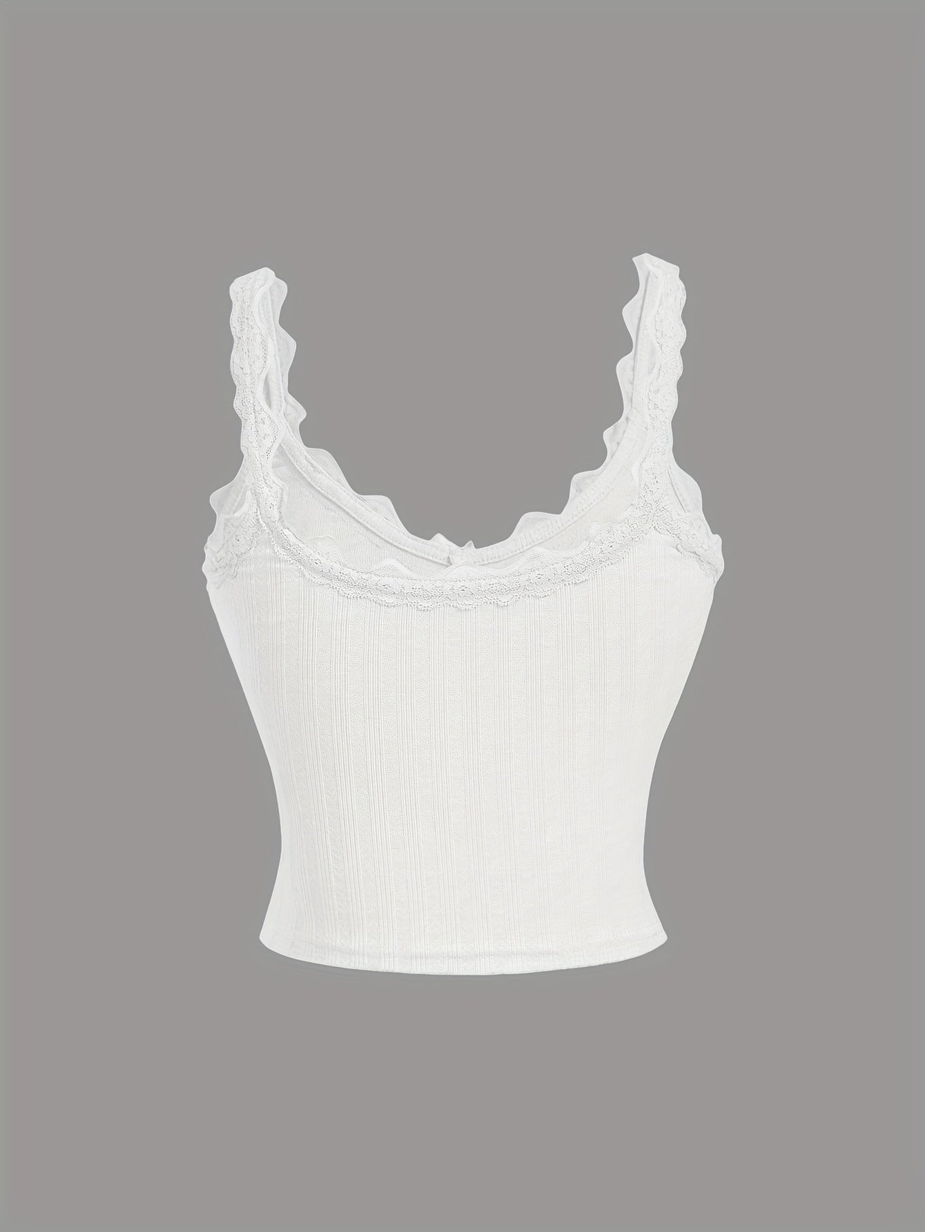 Damen Coquette Stil Spitzentop mit Schleife – Feminines Camisole für Freizeit und Loungewear
