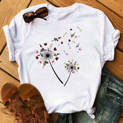 Jasmine – Kawaii T-Shirt mit Roségold-Weinglas