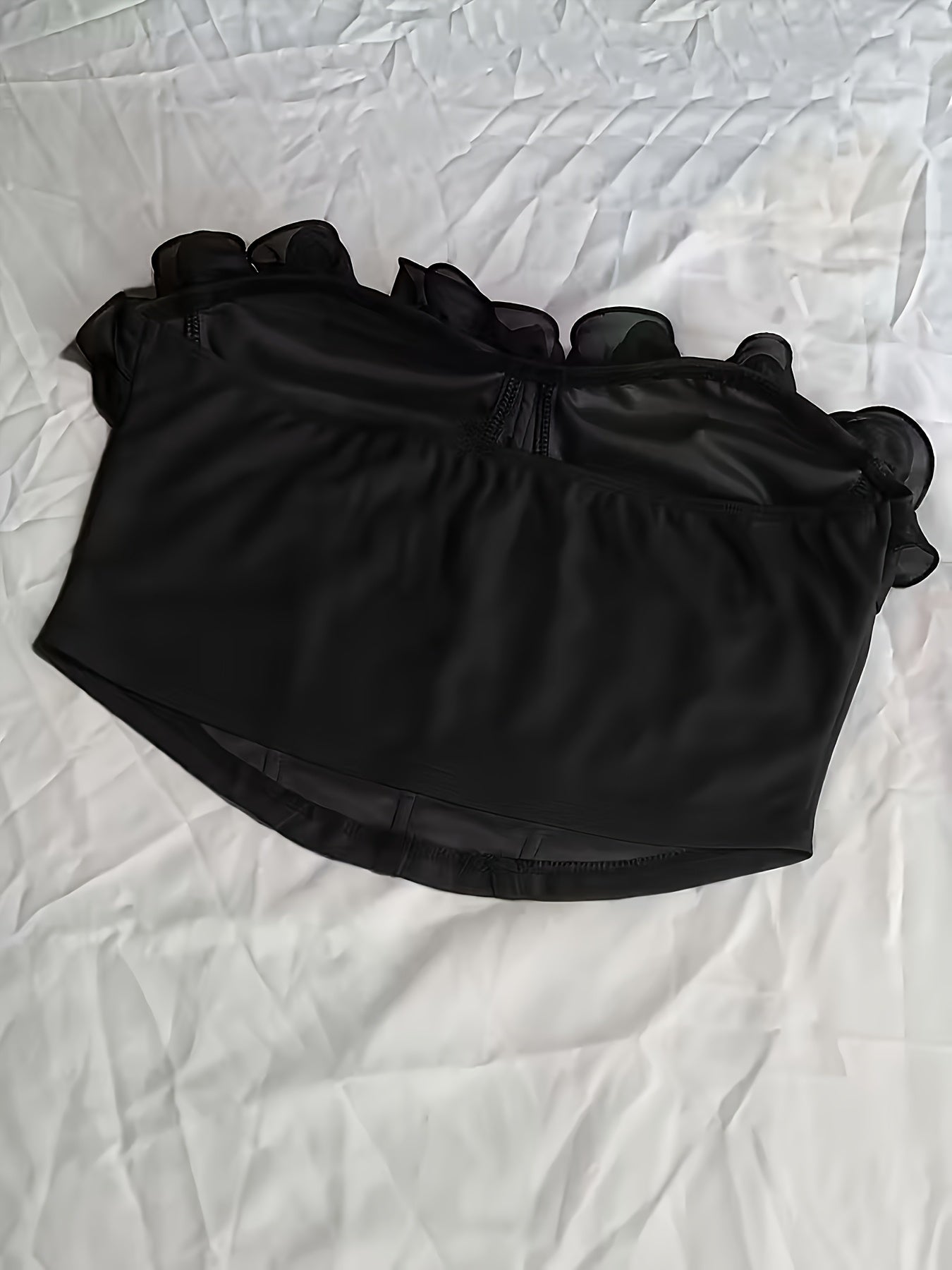 Damen Bustier Top mit Volantkragen – Elegantes, Schulterfreies Corsagen-Oberteil für Party & Ausgehen
