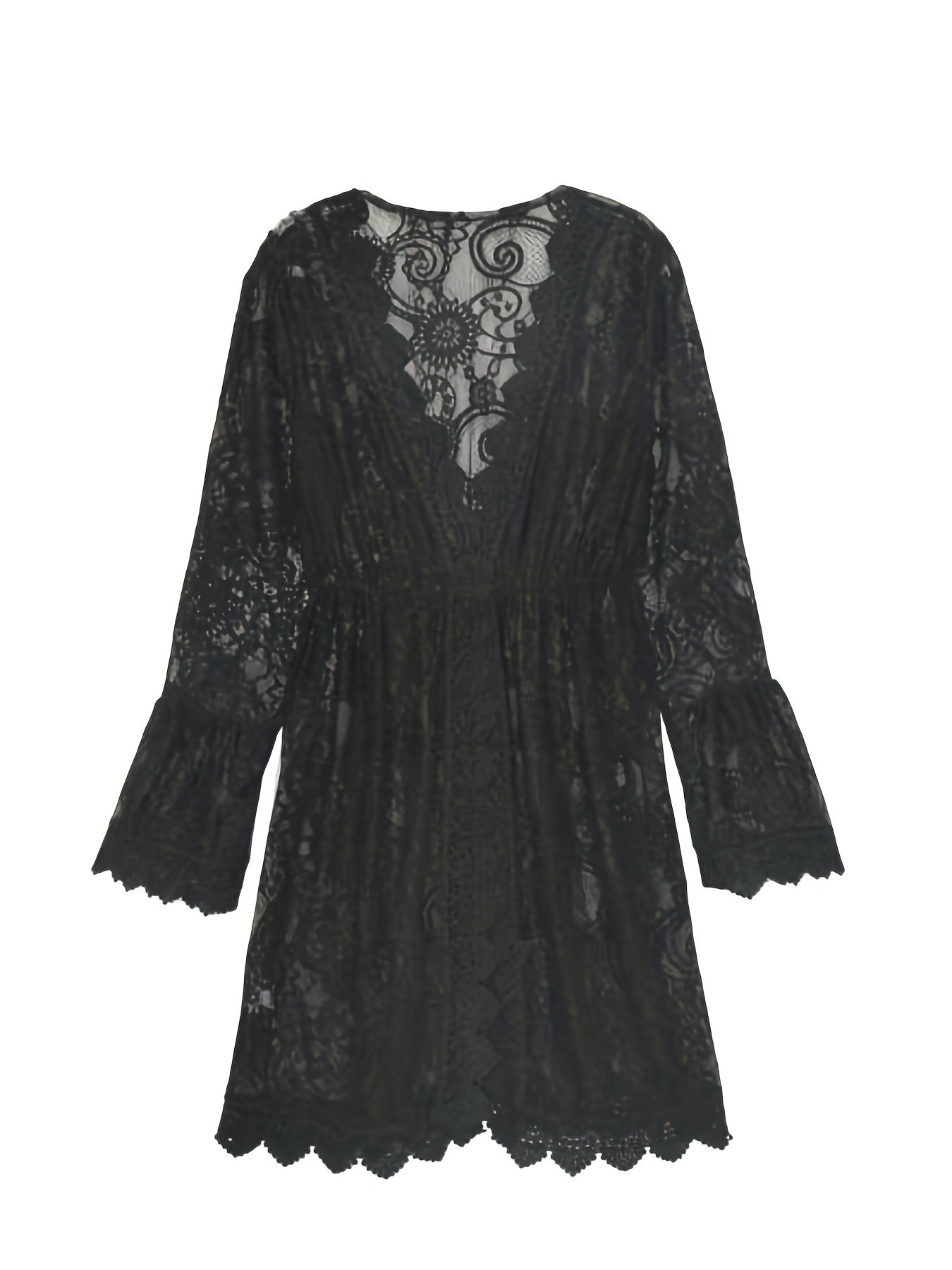 Damen Strand-Tunika mit Spitze und Boho-Charme – Elegante Bademode Cover-Up für Urlaub & Strand