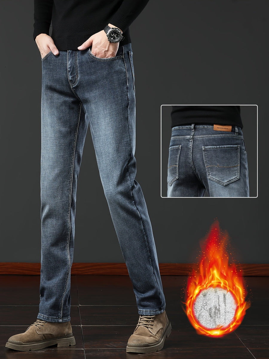 Herren Jeanshose mit Teddyfutter – Winterjeans für warme Beine, verschiedene Farben