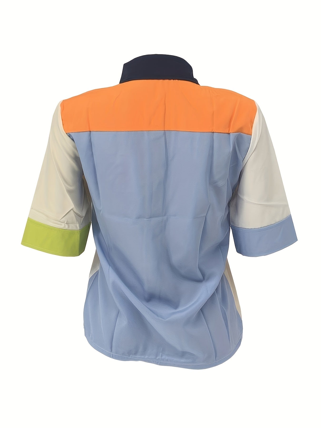 Damen Modernes Hemd im Patchwork-Stil für Alltag und Freizeit