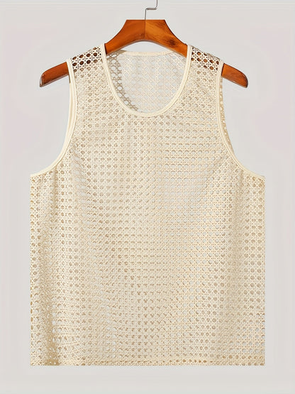 Herren Netz-Strick Tanktop für modernen Sommer-Look