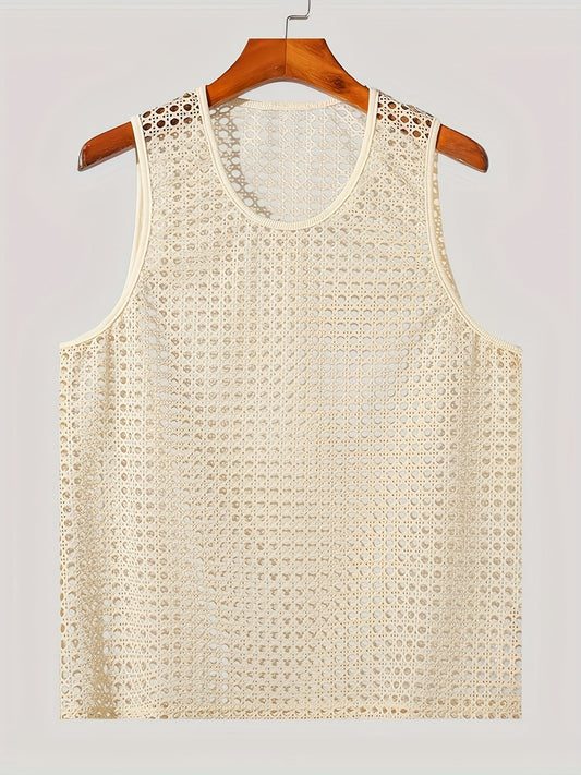 Herren Netz-Strick Tanktop für modernen Sommer-Look