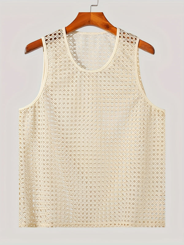 Herren Netz-Strick Tanktop für modernen Sommer-Look
