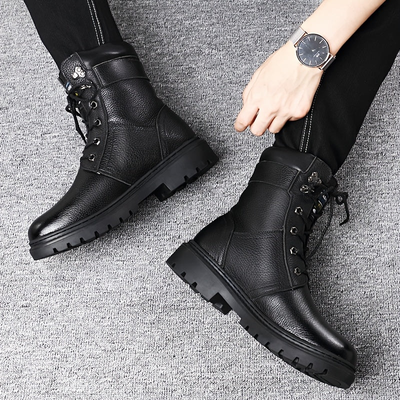 Herren Stiefeletten Schnürstiefel mit Profilsohle, gefüttert, schwarz oder braun