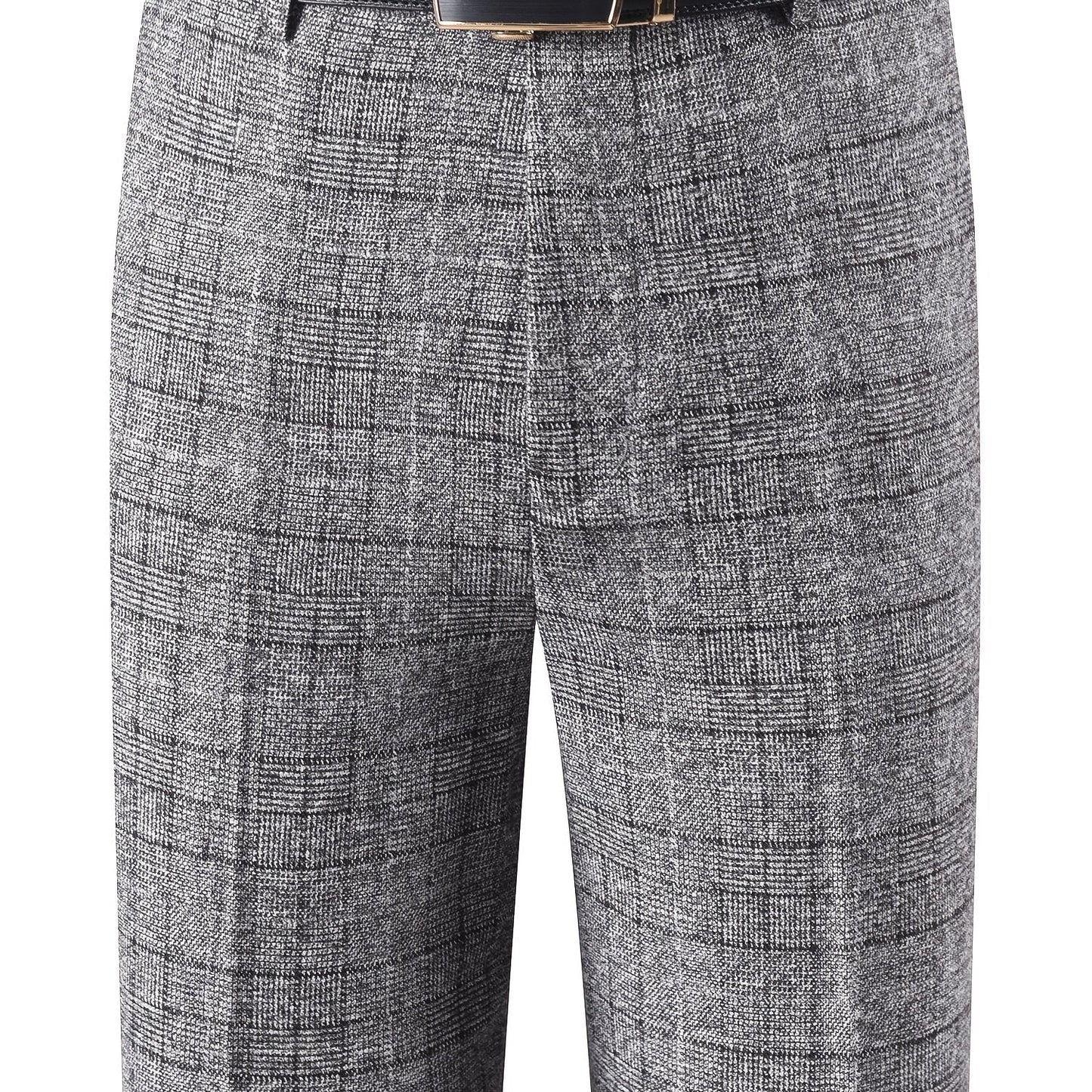 Herren Hose Kariert Gerades Bein Klassischer Schnitt Elegante Freizeithose