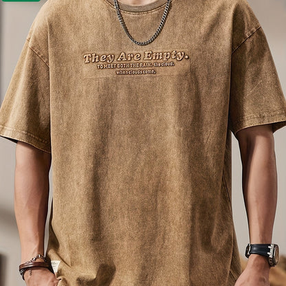 Herren Oversize Streetwear T-Shirt mit Prägung – Urban Style Kurzarm Freizeitshirt