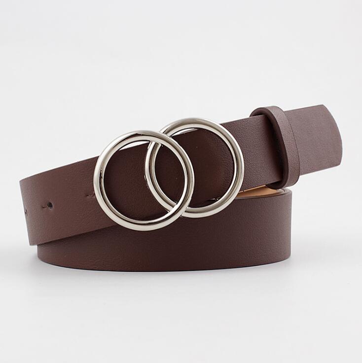 Damen Gürtel mit Doppelring-Schnalle, verschiedene Farben & Muster