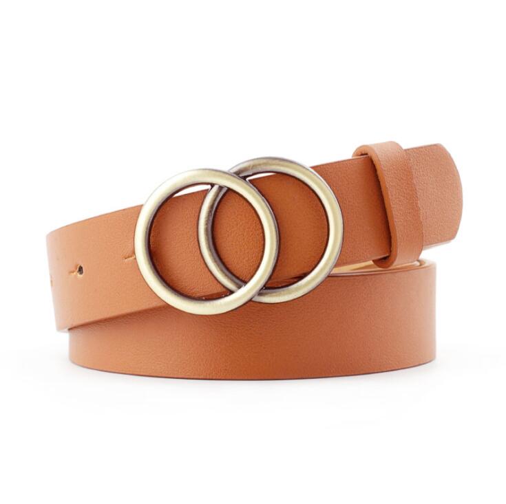 Damen Gürtel mit Doppelring-Schnalle, verschiedene Farben & Muster