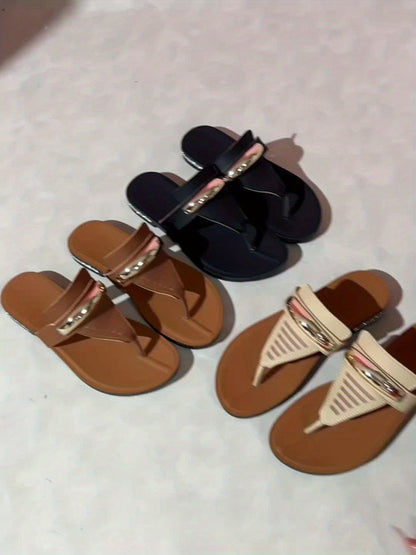 Damen T-Riemen Sandalen Elegant Stil für Strand & Freizeit