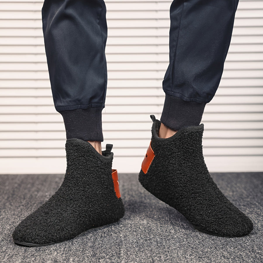 Unisex Winter Hausschuhe Plüsch Stiefeletten Warm Gefütterte Hausstiefel