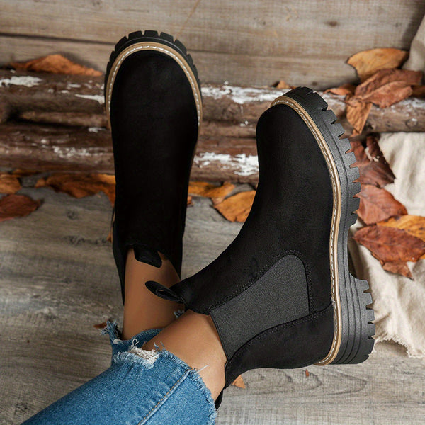 Dames-Chelsea boots met grove zool en elastische inzetstukken