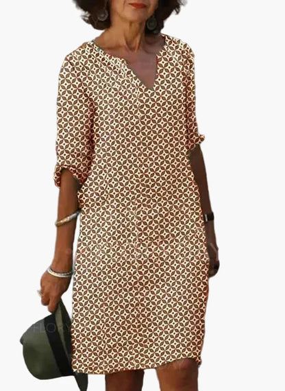Damen Sommer Freizeitkleid mit Muster – Luftig, Bequem & Vielseitig für Alltag und Urlaub