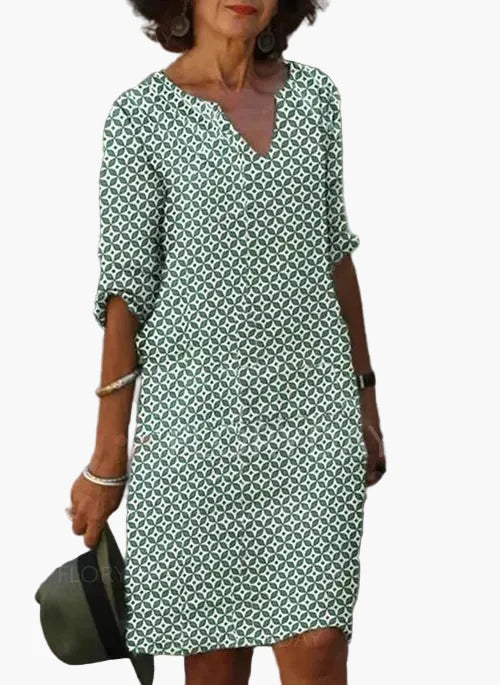 Damen Sommer Freizeitkleid mit Muster – Luftig, Bequem & Vielseitig für Alltag und Urlaub