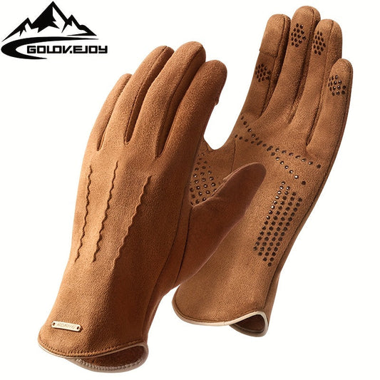 Unisex handschoenen met gestructureerd gripgedeelte en manchet in een contrasterende kleur