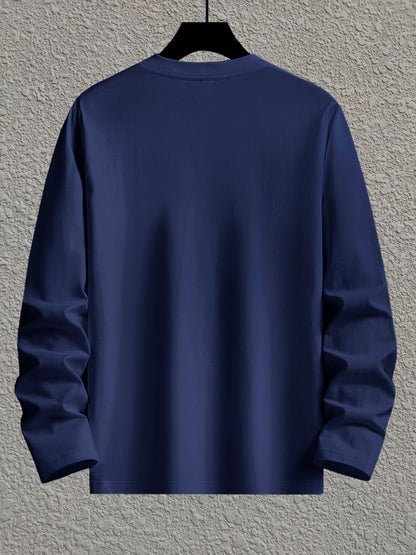 Langarmshirt mit Rundhalsausschnitt und Berg-Motiv