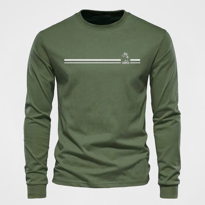 Langarmshirt Herren Rundhalsdruck "Sunrise" Freizeitoberteil