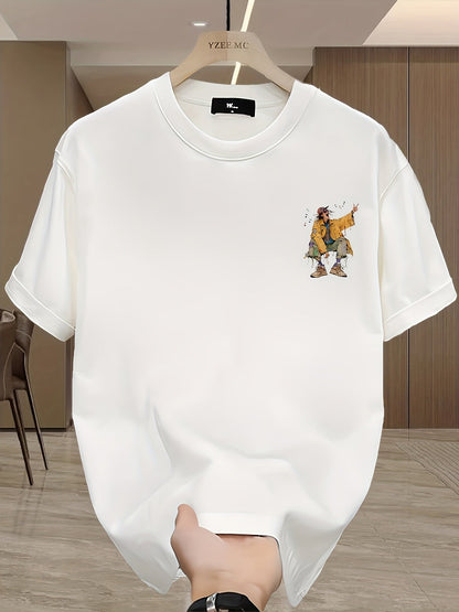 Herren Urban Streetwear T-Shirt mit künstlerischem Grafikdruck – Modernes Freizeitshirt