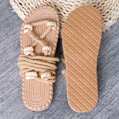 Damen Boho Flache Wickel-Sandalen – Stilvolle Sommerschuhe für Freizeit & Urlaub