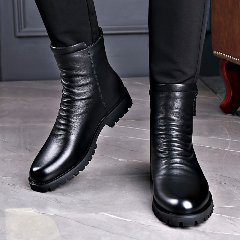 Schwarze Stiefeletten Herren mit Reißverschluss, Knöchelhohe Boots