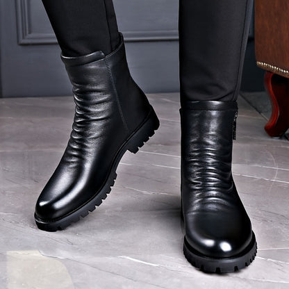 Schwarze Stiefeletten Herren mit Reißverschluss, Knöchelhohe Boots