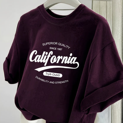 Damen Oversize T-Shirt mit California Print – Lässiger Streetwear-Stil