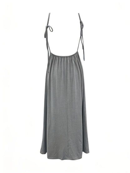 Damen Maxikleid mit Rückenausschnitt und Schlitz – Elegantes Abend- & Partykleid