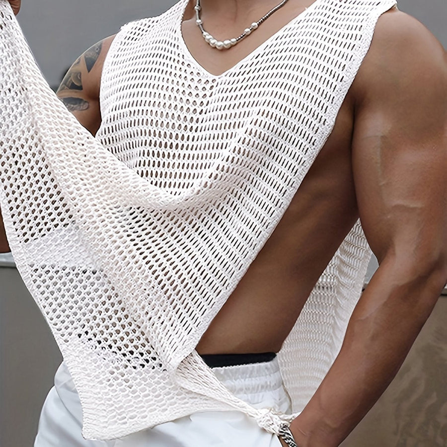 Herren Mesh Tank Top mit offenen Seiten – Moderner Streetstyle Look
