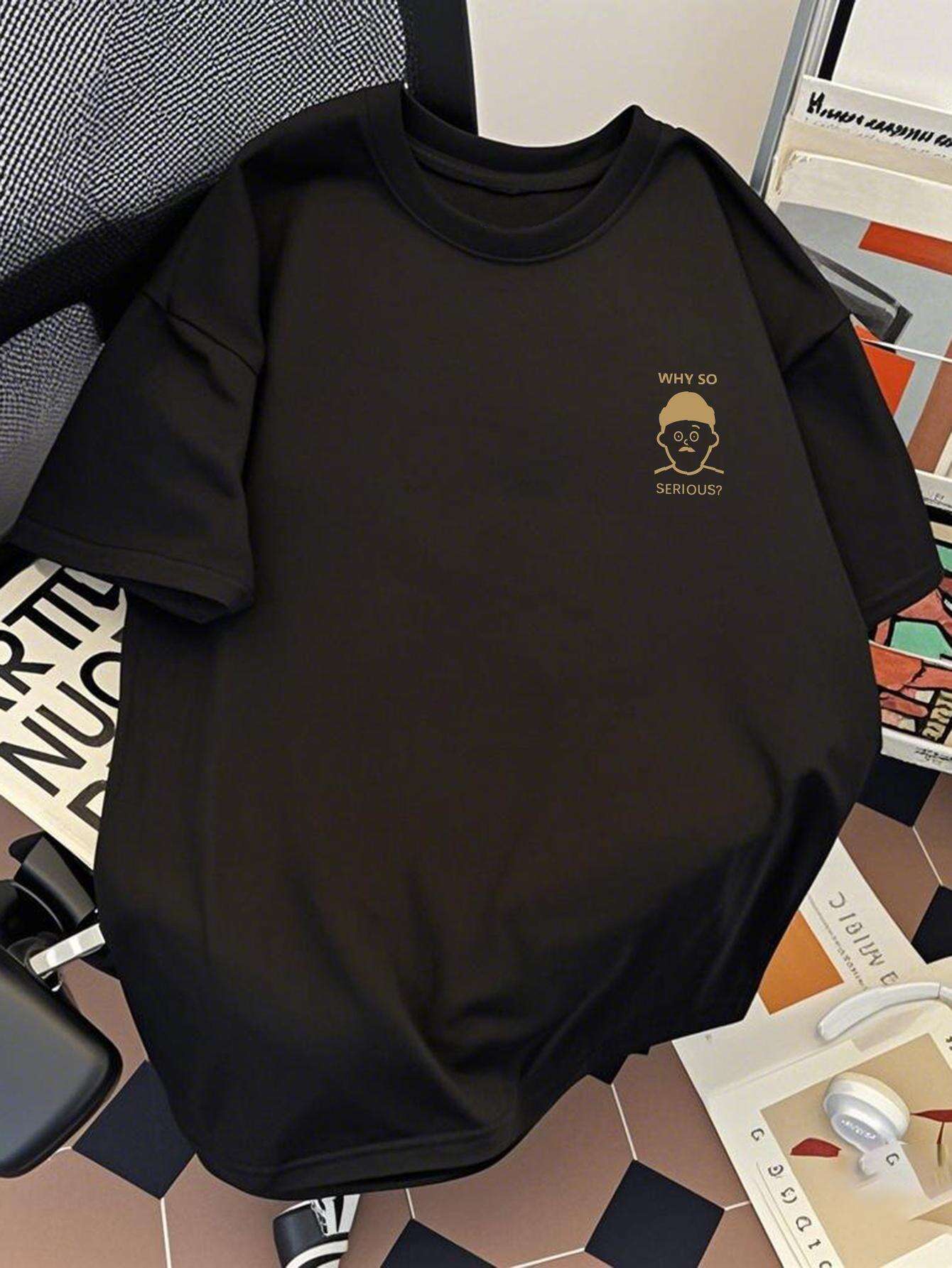 Herren T-Shirt mit Print – Lockeres Streetwear mit „Why So Serious?“-Design