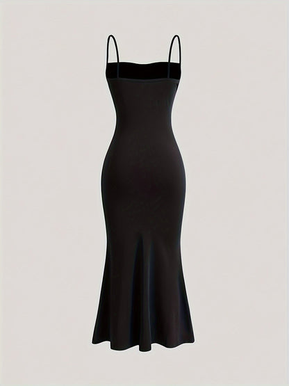 Damen Abendkleid mit Raffungen und Spaghettiträgern – Elegantes Maxikleid für festliche Anlässe