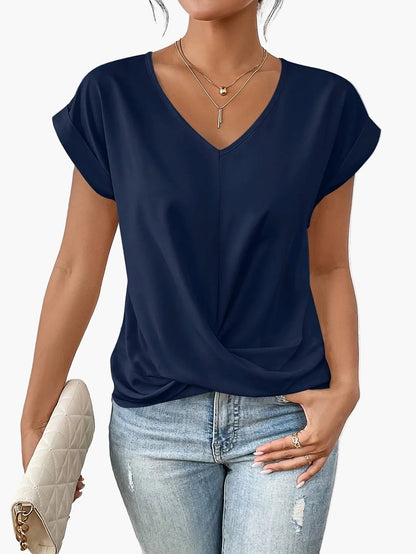 Damen Casual V-Ausschnitt T-Shirt für Alltag und Freizeit
