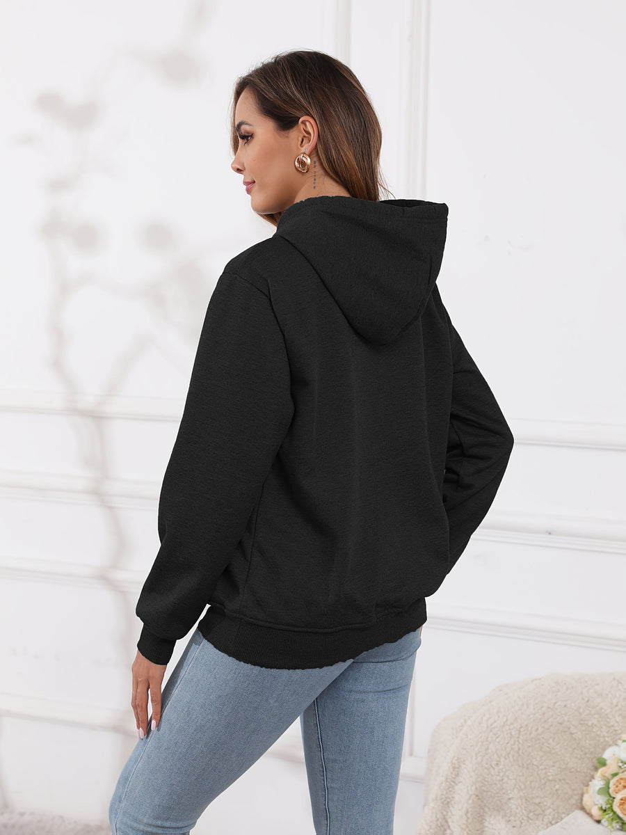 Unisex Hoodie mit Kapuze und Plüschfutter – Warmer Winter Pullover mit Kängurutasche