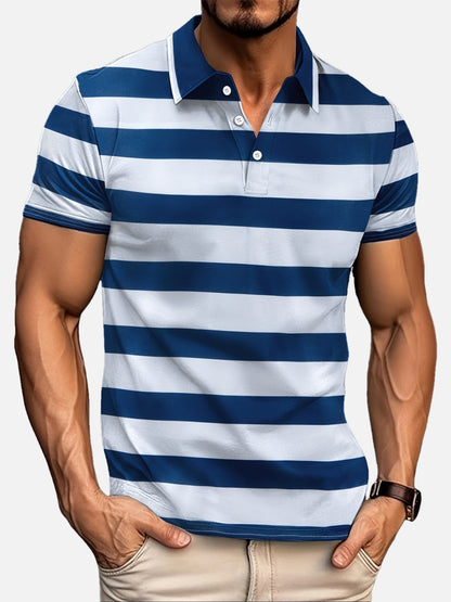 Herren Polo-Shirt mit Streifenmuster – Moderner Freizeit-Look für Alltag und Büro