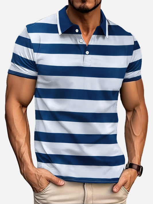 Herren Polo-Shirt mit Streifenmuster – Moderner Freizeit-Look für Alltag und Büro