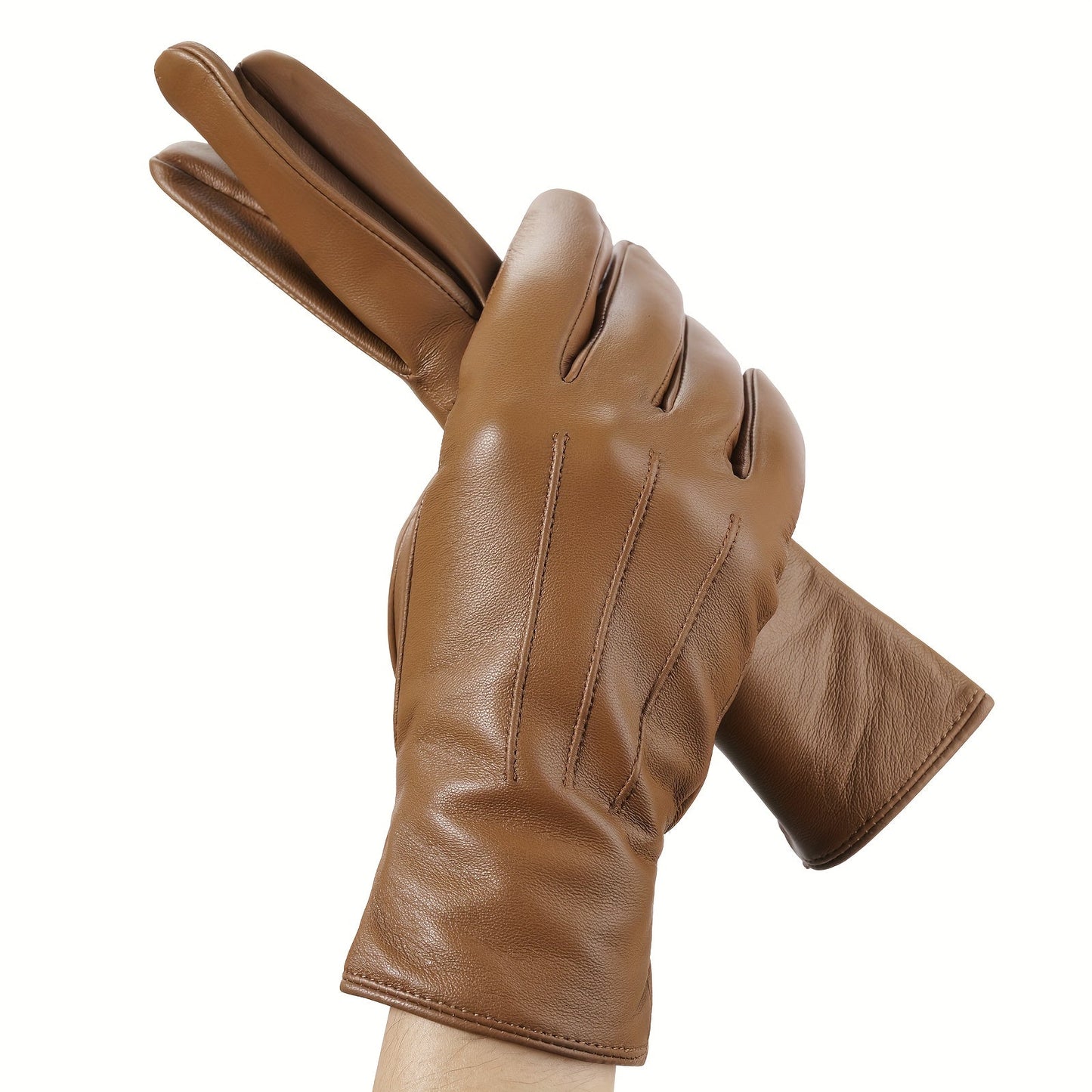 Damen Handschuhe glattes Material Burgunderrot Gr. S