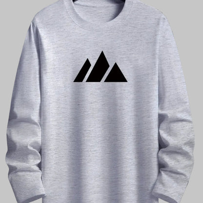 Langarmshirt mit Rundhalsausschnitt und Berg-Motiv