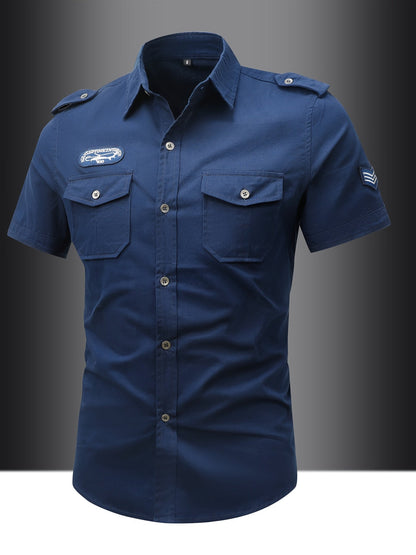 Herren Utility Hemd im Military Style – Kurzarm, Freizeit, Outdoor