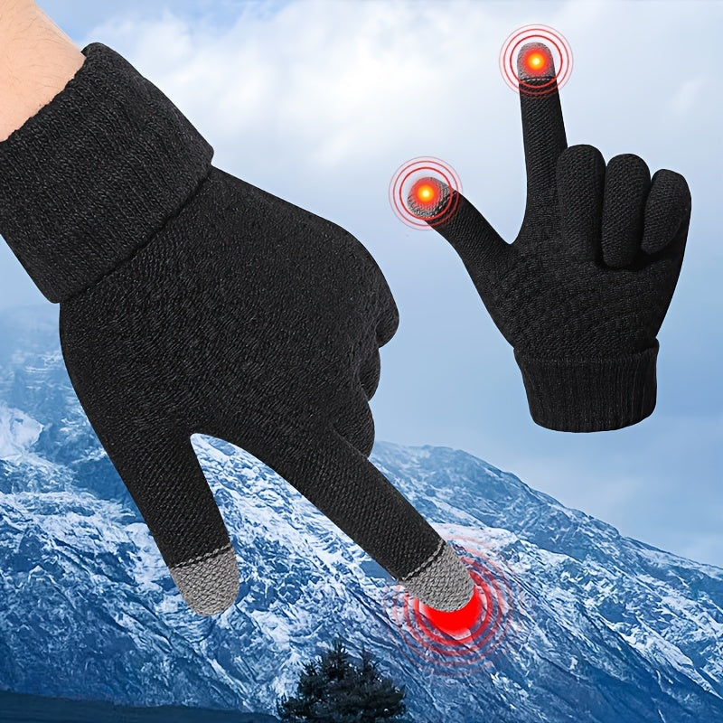 Unisex Winter Strickhandschuhe mit Touchscreen-Funktion - Warme Handschuhe für Damen und Herren