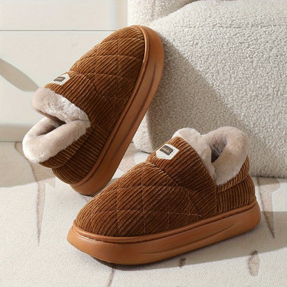 Gesteppte Unisex Hausschuhe mit flauschigem Futter und profilierter Sohle