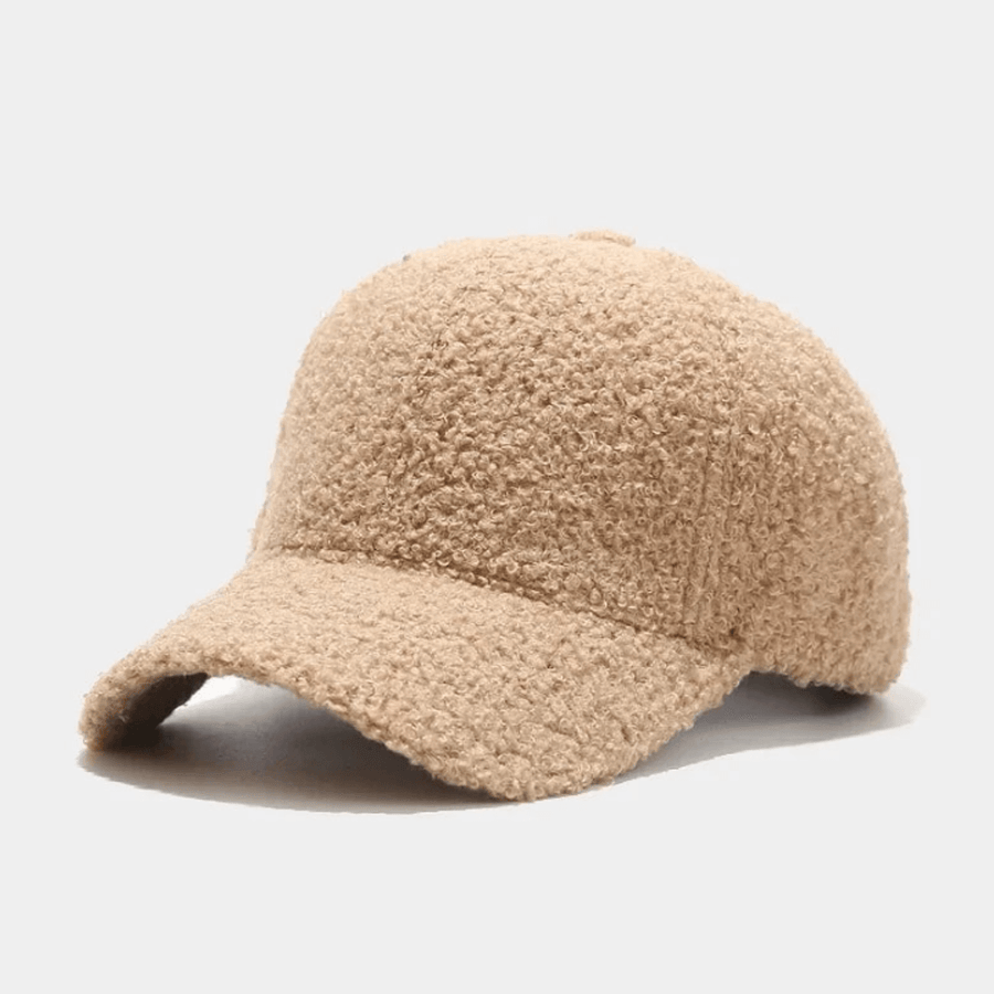 Baseball Cap Teddyfell Optik Unisex Mütze Winter Beige Creme