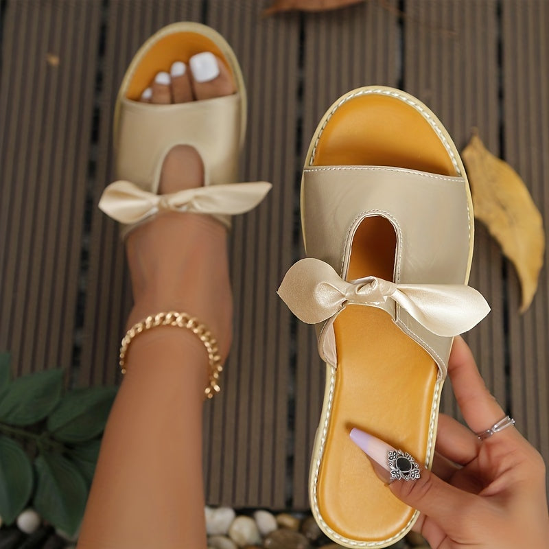 Damen Slip-On Sandalen mit Schleife – Bequeme Sommerschuhe für Freizeit und Alltag