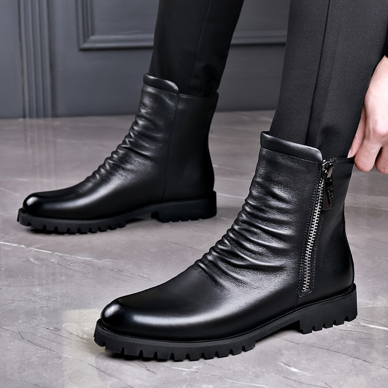 Schwarze Stiefeletten Herren mit Reißverschluss, Knöchelhohe Boots