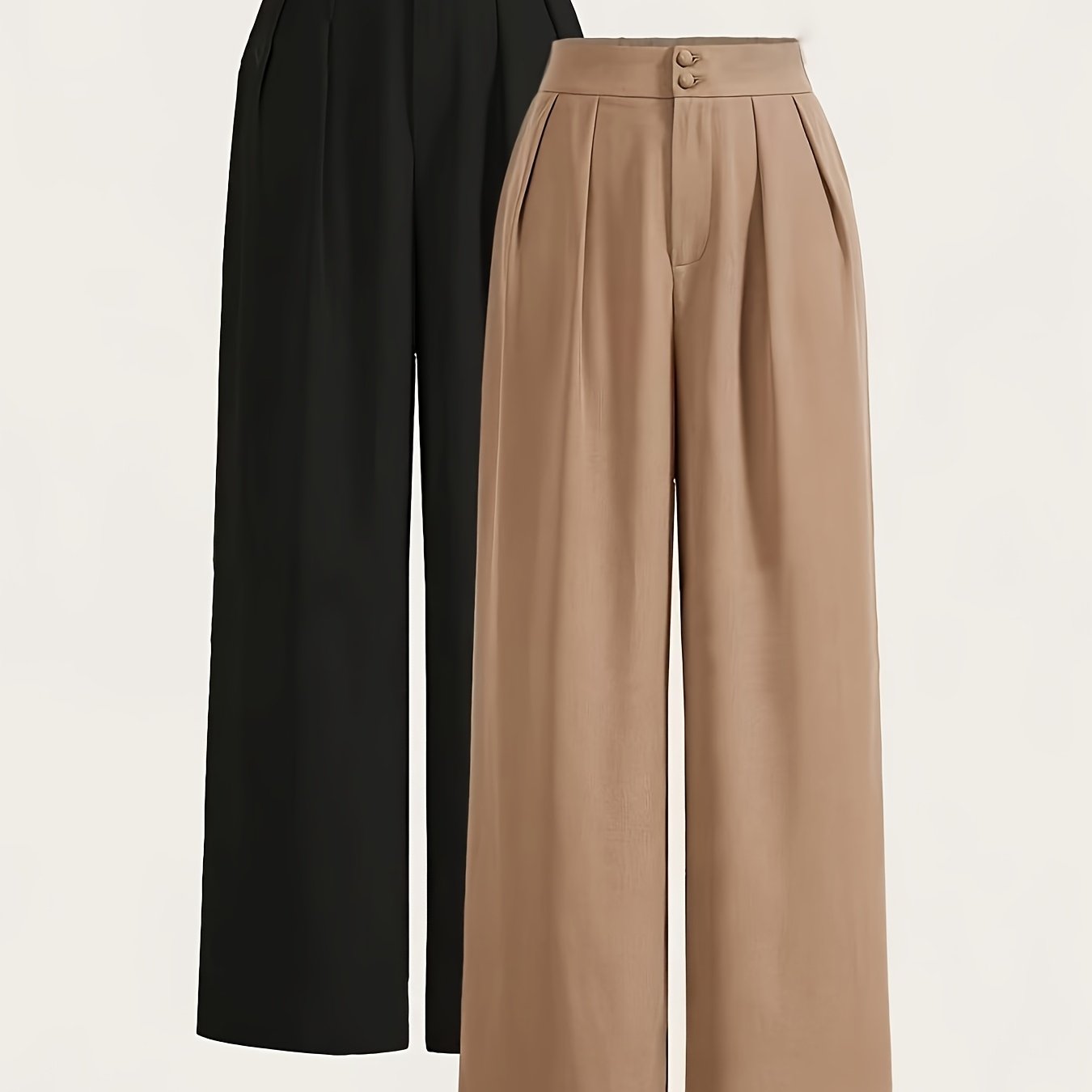 Damen Weite High-Waist Anzughose Elegant Büro & Freizeit